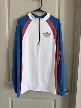 DC Wonder Woman Run Series Quarter Zip Lightweight Jacket Running Men Sz XL